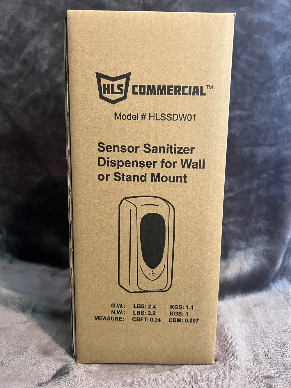 HLS Commercial Sensor Sanitizer Dispenser - Brown Cardboard Box
